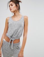 South Beach Knot Detail Vest In Grey