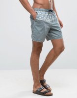 ASOS Swim Shorts In Acid Wash With Aztec Print In Mid Length