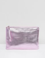 South Beach Pink Metallic Clutch Bag