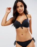Pour Moi Mesh Pleat Padded Underwired Bikini Top B-F Cup