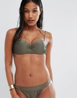 Missguided Mix and Match Rouched Detail Bandeau Bikini Top