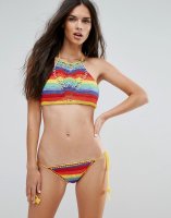 Jaded London Rainbow Crochet Bikini Set