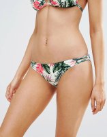 New Look Tropical Lattice Side Bikini Bottom