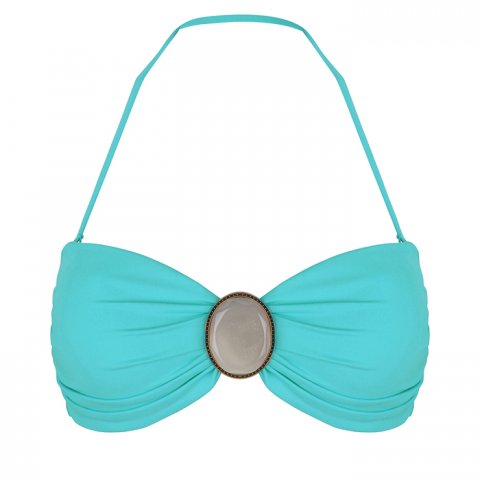 Boho bandeau bikini top Sea Green