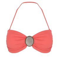 Boho bandeau bikini top Coral