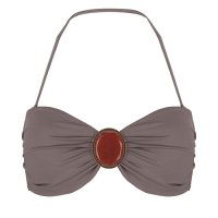 Boho bandeau bikini top Taupe