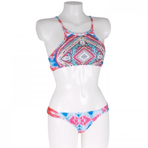 High Neck bikini Aztec print