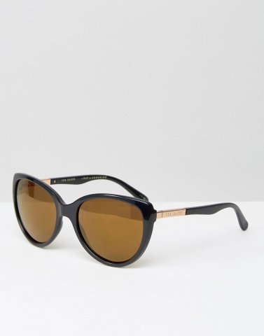 Ted Baker Belle Sunglasses in Black with Mirror Lens