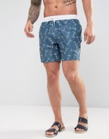 ASOS Swim Shorts With Anchor Print In Mid Length