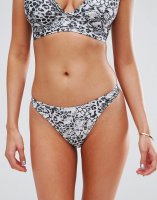 ASOS FULLER BUST Exclusive Mono Animal Print High Leg Bikini Bottom