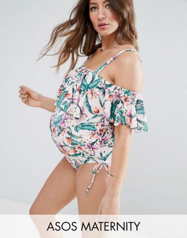 ASOS Maternity Girly Tropical Floaty Swimsuit