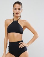 ASOS Mix and Match Halter Crop Bikini Top with Eyelets