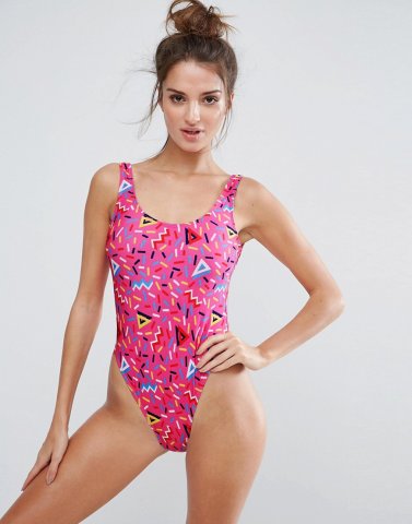 ASOS 80s Sprinkles Print Swimsuit