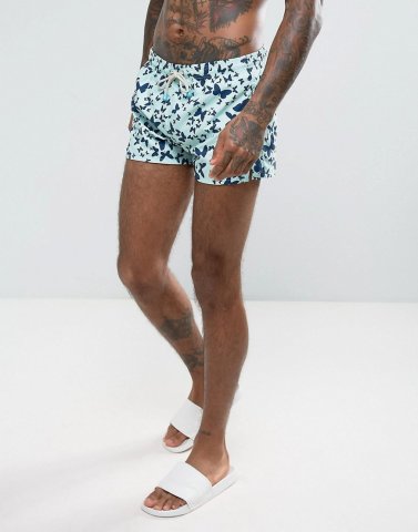 Oiler & Boiler Chevy Swim Shorts With Butterfly Print In Green