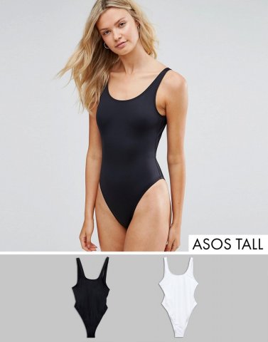 ASOS TALL Scoop Front Swimsuit Multipack