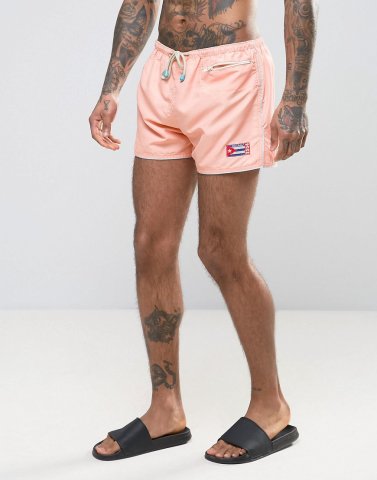 Oiler & Boiler East Hampton Shortie swim short In Peach