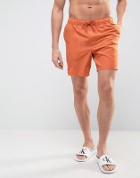 ASOS Swim Shorts In Orange Mid Length