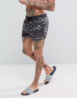 ASOS Swim Shorts With Paisley Print In Short Length