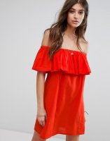 Billabong Bardot Frill Beach Dress