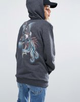 RVCA Oversized Boyfriend Hoodie With Phoenix Back Graphic