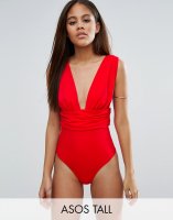 ASOS TALL Gathered Waist Band Swimsuit