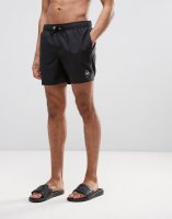 Hollister Guard Swim Shorts Solid Seagull Logo in Black