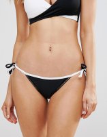 New Look Colour Block Gathered Bikini Bottom