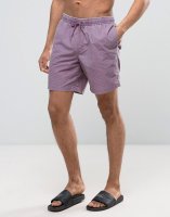 ASOS Swim Shorts In Purple Acid Wash In Mid Length