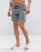 ASOS Swim Shorts With Acid Wash Camo Print In Mid Length