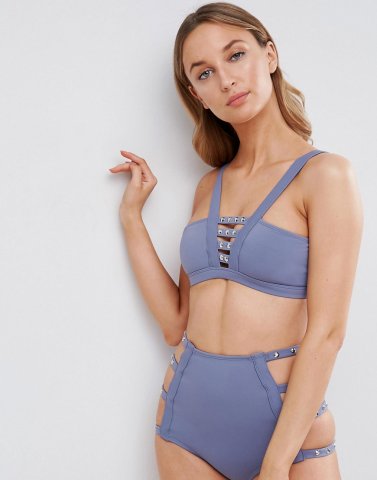 ASOS Stud Embellished Caged Bikini Top