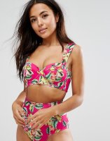 ASOS FULLER BUST Exclusive Classic Tropical Print Longline Bikini Top