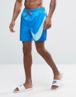Nike Breach Swim Shorts With Large Logo In Blue