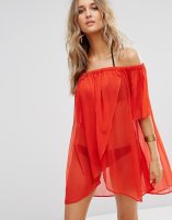 ASOS Beach Off Shoulder Wrap Front Cover Up