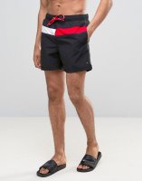 Tommy Hilfiger Large Flag Swim Shorts In Black