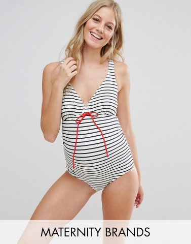 Mamalicious Stripe Swimsuit