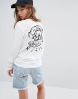 RVCA Boyfriend T-Shirt With Palmistry Back Graphic