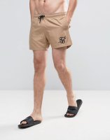 SikSilk Retro Swim Shorts In Stone