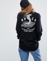 RVCA Oversized Long Sleeve T-Shirt With Serpent Back Print