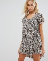 Amuse Society Animal Button Through Beach Dress