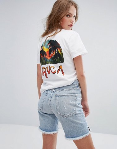 RVCA Boyfriend T-Shirt With Back Graphic