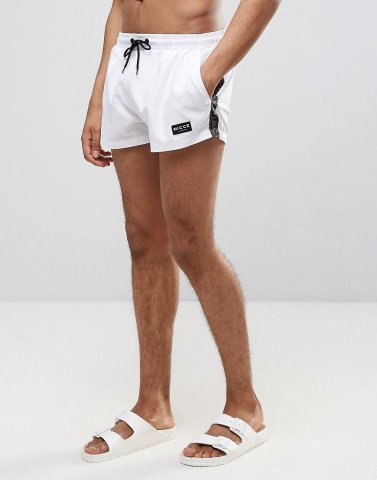 Nicce London Taping Swim Short In White