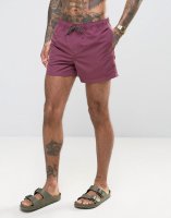 ASOS Swim Shorts In Plum Short Length