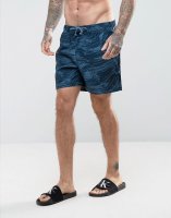 Original Penguin Swim Shorts Brush Print in Navy