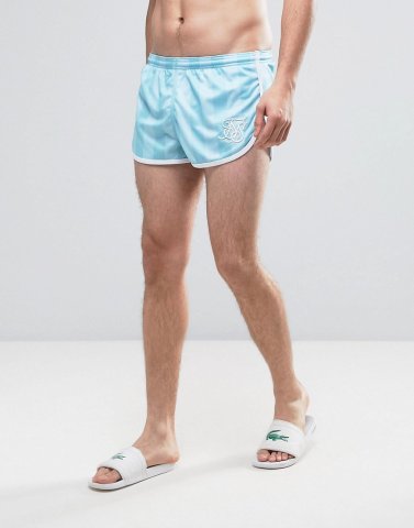 SikSilk Retro Swim Shorts In Blue