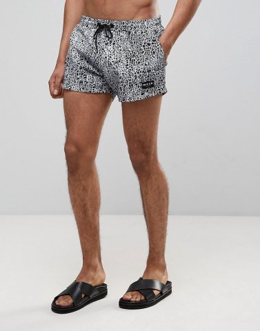 Nicce London Cracked Retro Swim Short