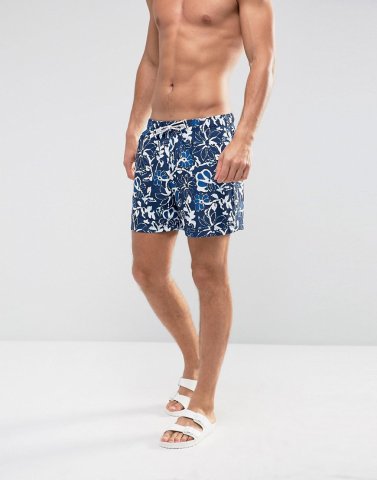 Tommy Hilfiger Swim Shorts Batik Flower Print in Blue