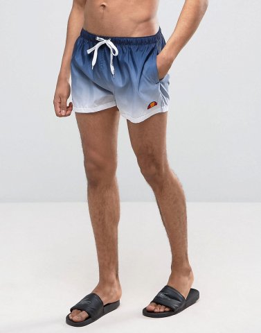 Ellesse Dip Dye Swim Shorts In Navy To White