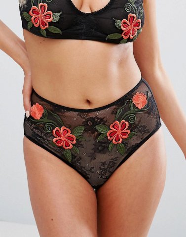 Wolf & Whistle Applique High Waist Knickers