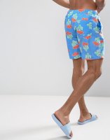 ASOS Swim Shorts With Cactus Print In Mid Length