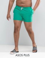 ASOS PLUS Swim Shorts In Green Short Length